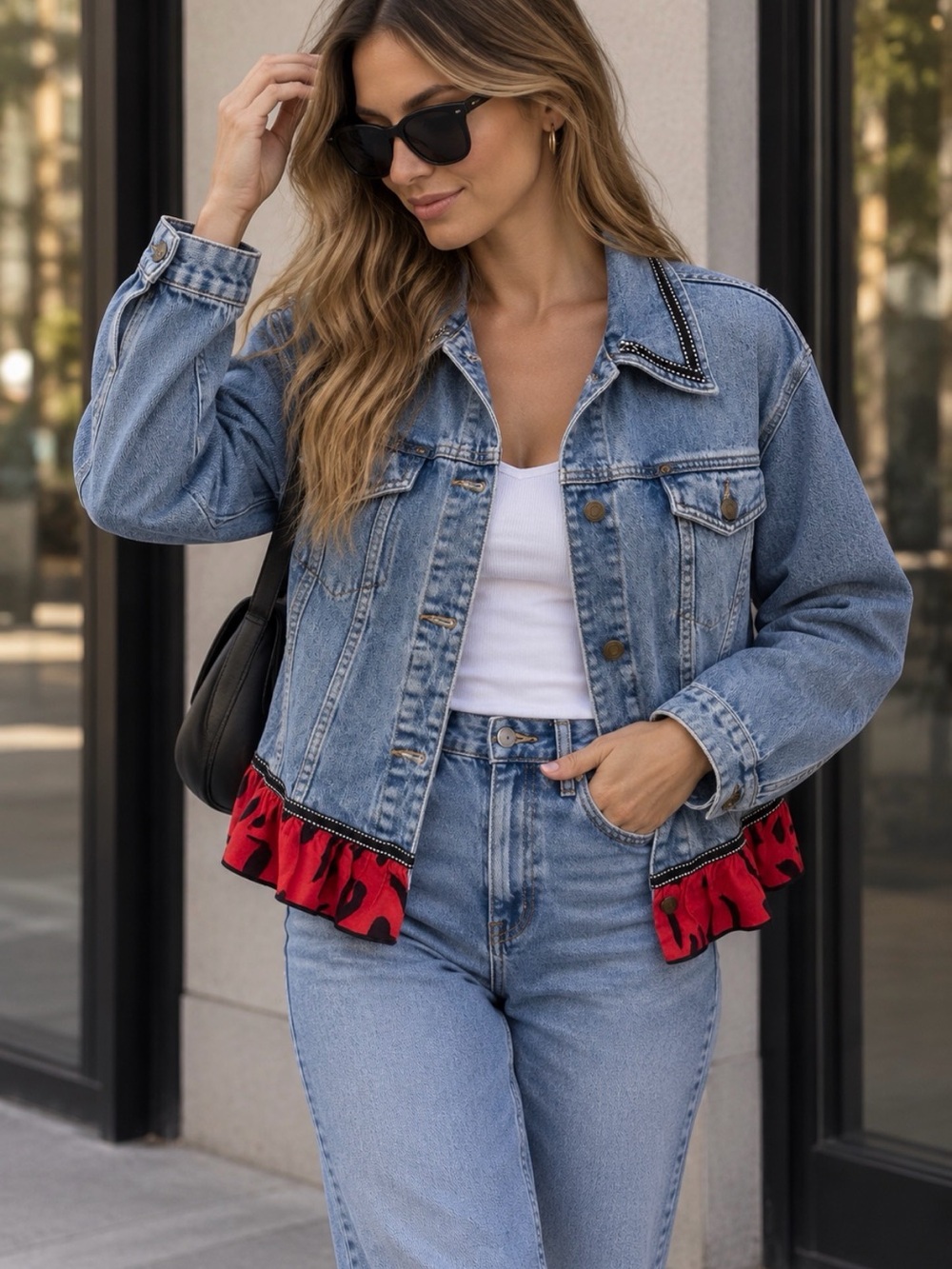 Liz Claiborne Statement Denim Jacket(L)